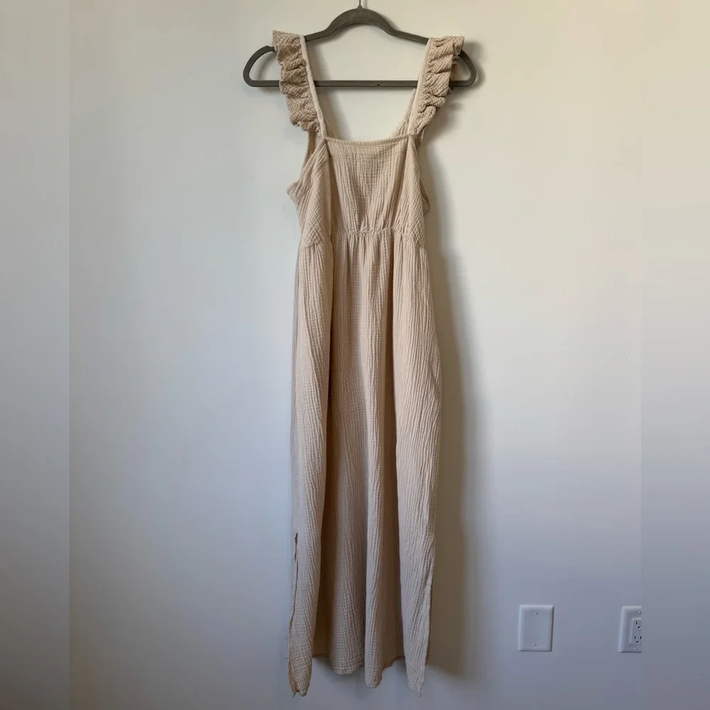 Magaschoni Organic Gauze Midi Dress in Sand Color - Size L - Picture 6 of 9